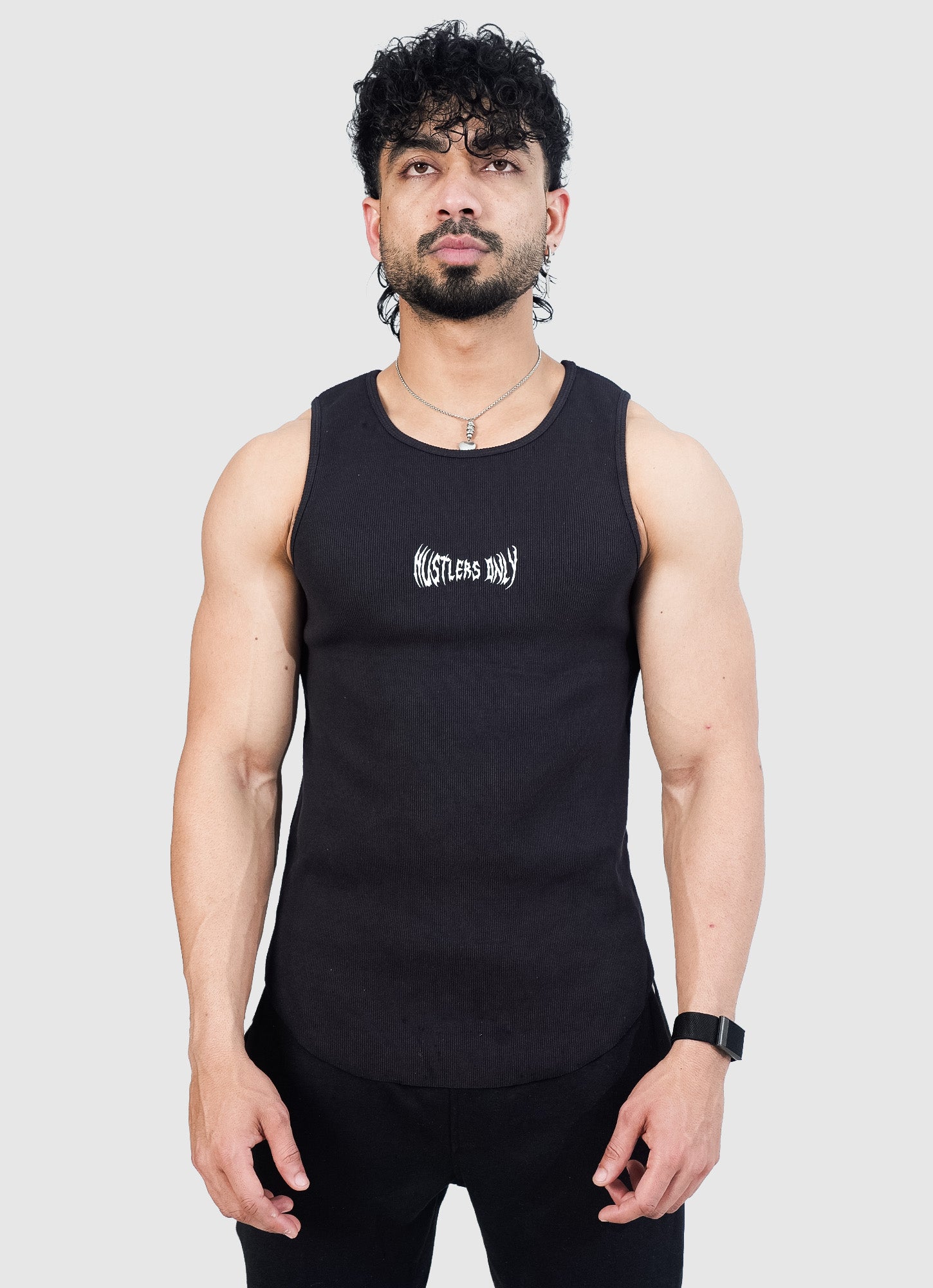 Ribbed Tank - Jet Black