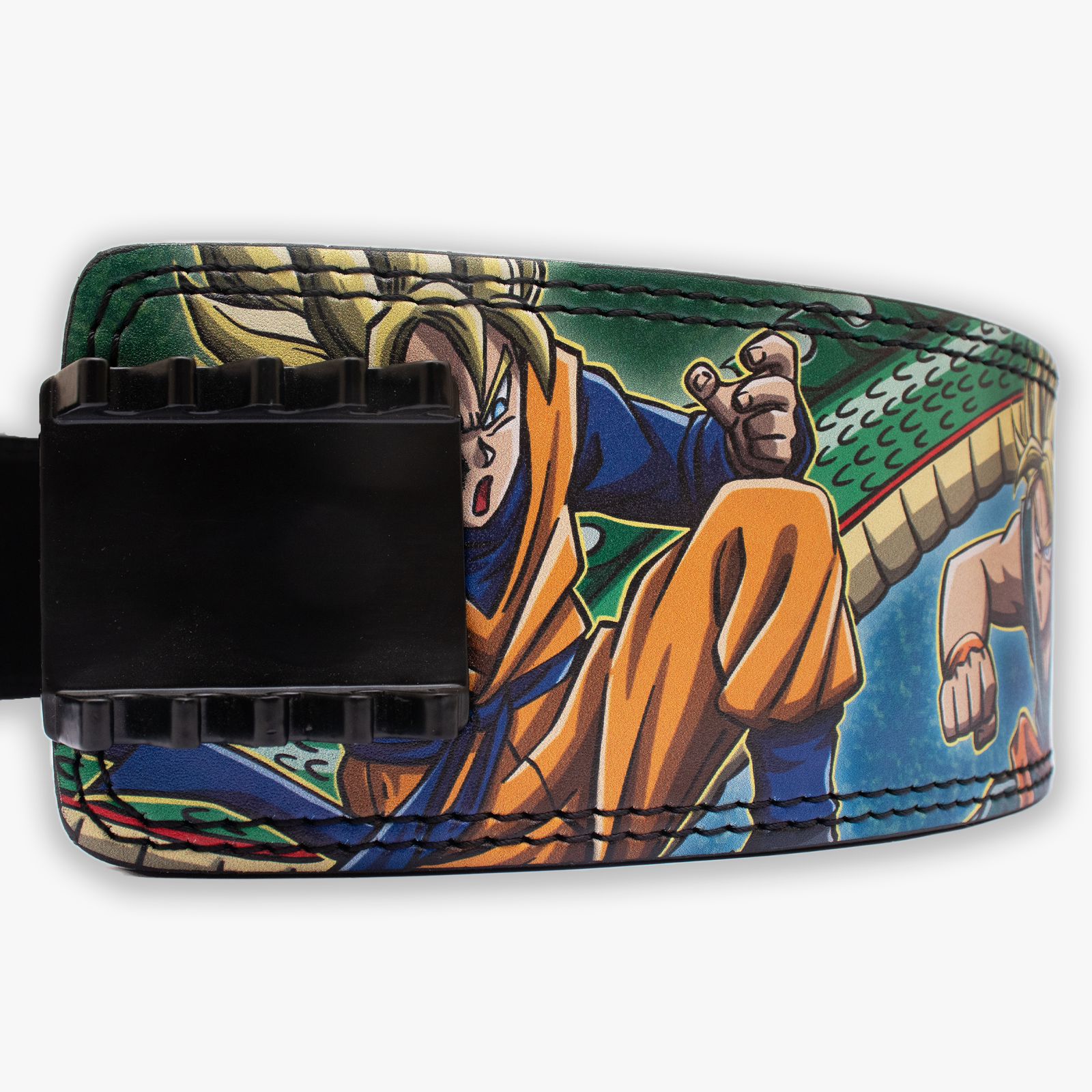 10mm Leather Weightlifting Belt with Anime Goku Artwork | Hustlers Only PK