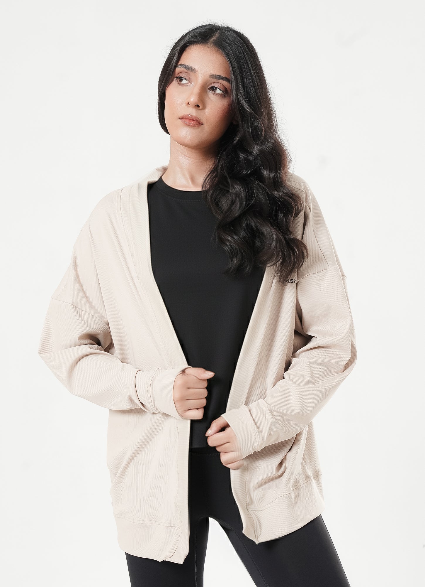 Ribbed Cardigan - Beige