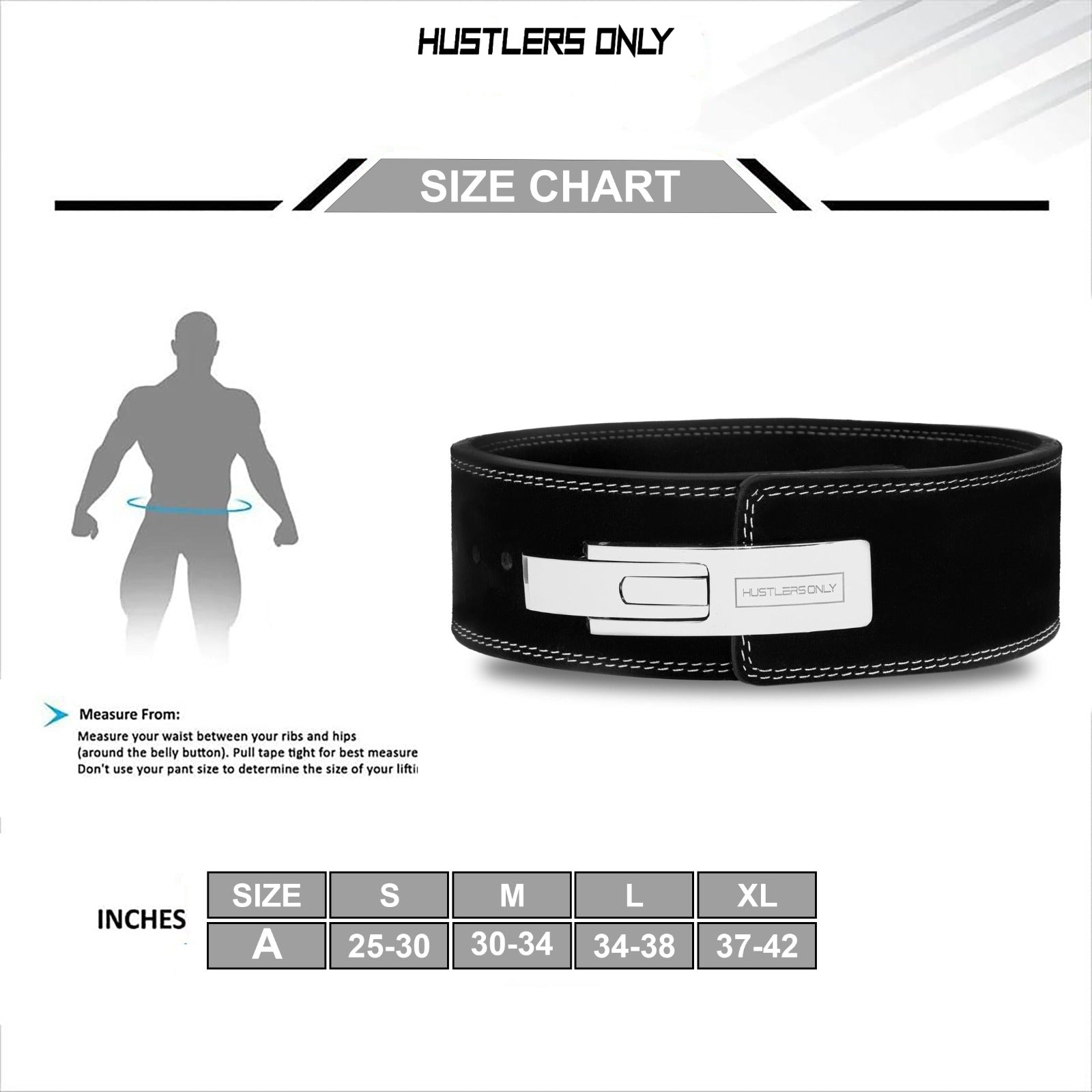 10mm Pro Suede Weightlifting Lever Belt - Black