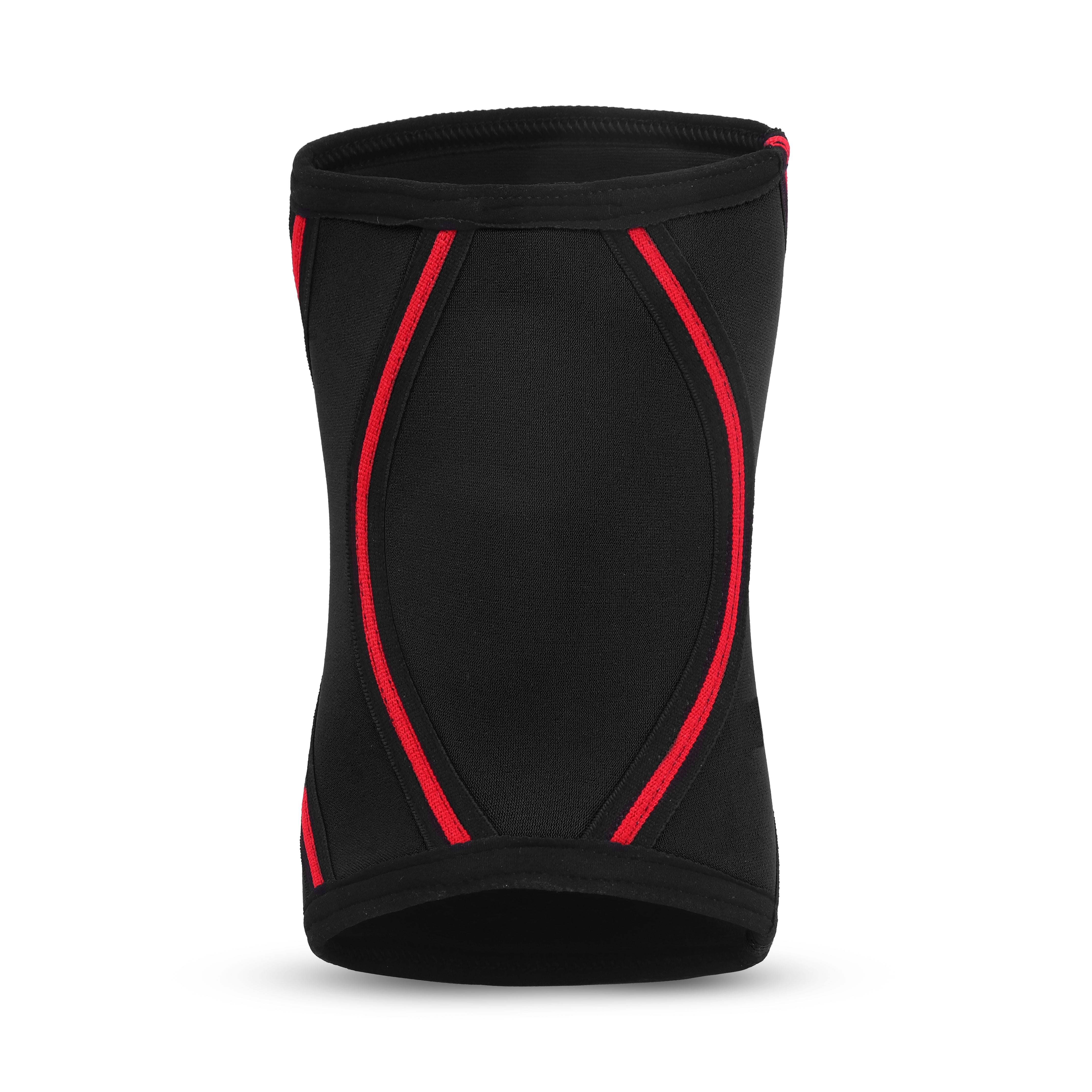 7mm Metal Knee Sleeves - Black with Red Stripes