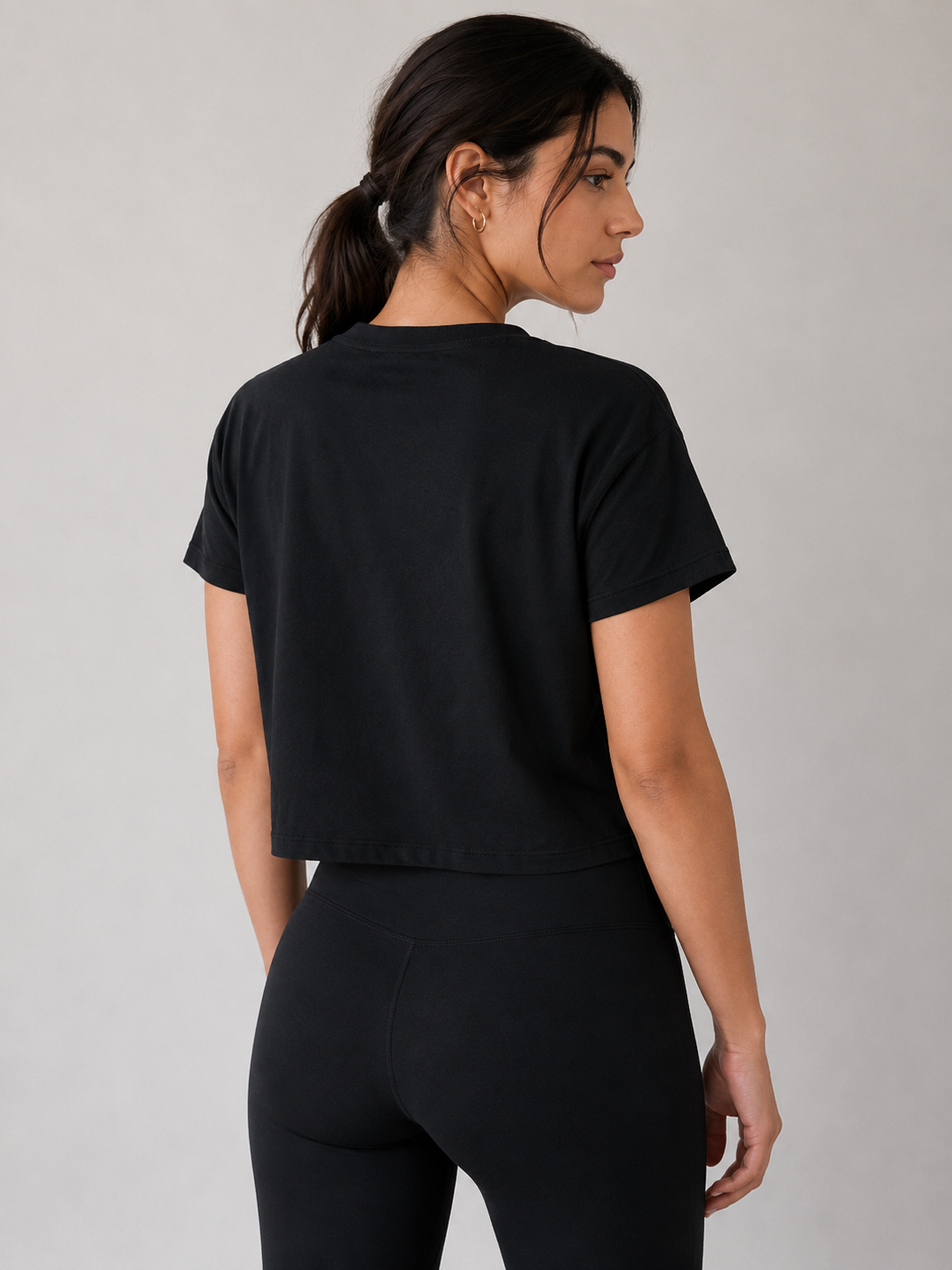 Rush Crop T-Shirt-Black