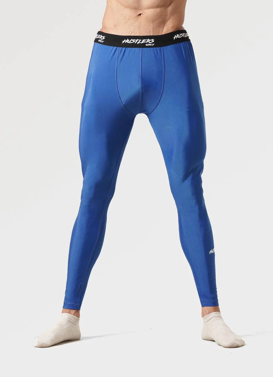 Compression Blue Leggings Mens | HustlersOnlyPK