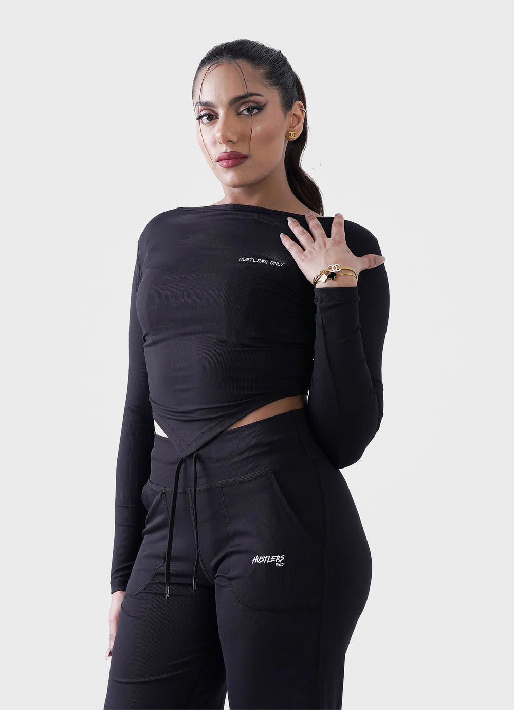Black Diamond Crop Shirt for Womens | HustlersOnlyPK