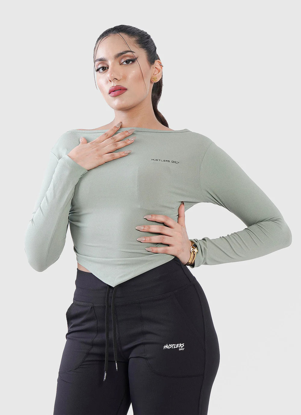 Diamond Crop Shirt - Green HUSTLERS ONLY PK Diamond Crop Shirt - Green HUSTLERS ONLY PK