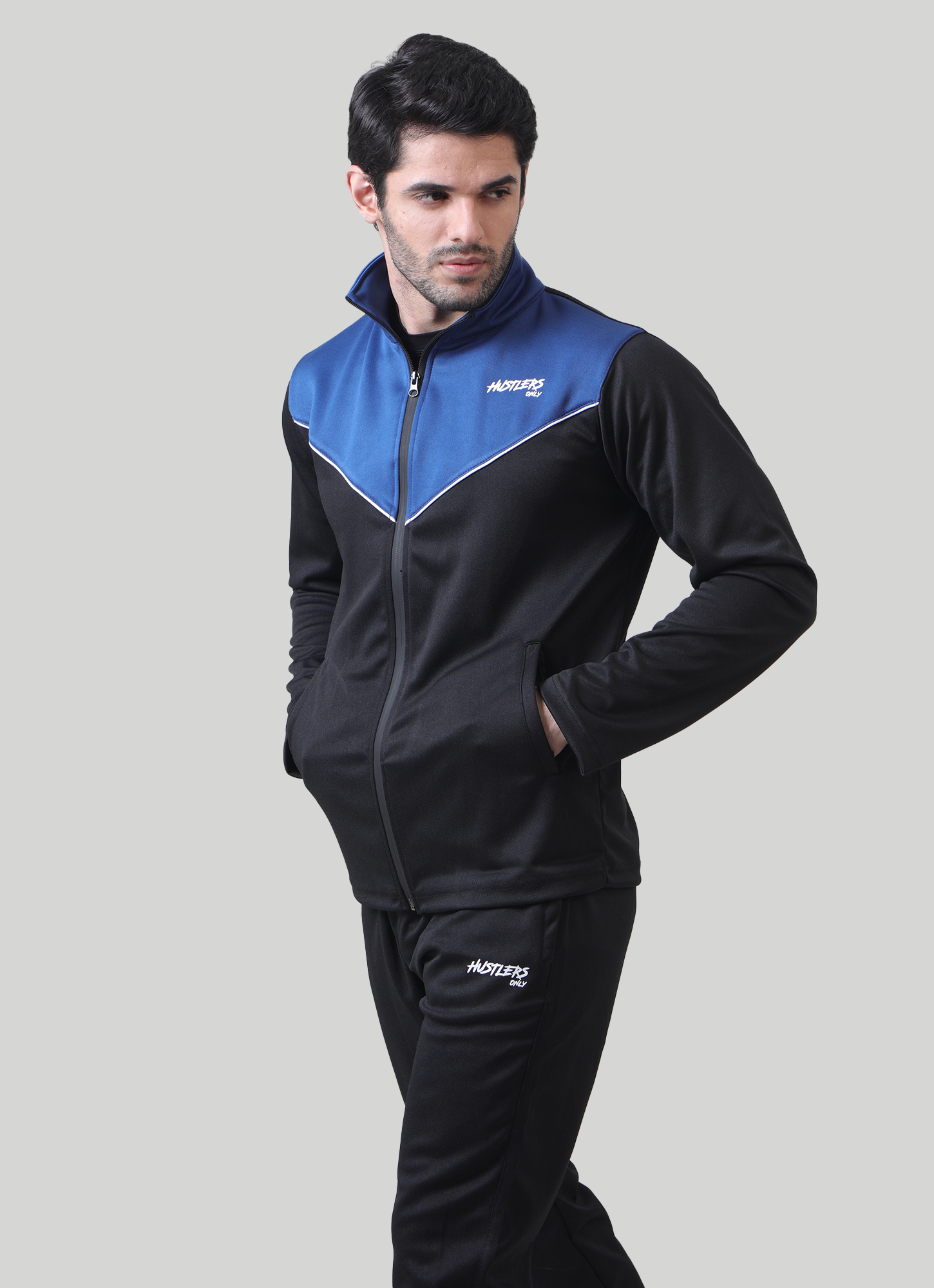 Iconic Tracksuit Black and Blue for Mens | HustlersOnlyPK