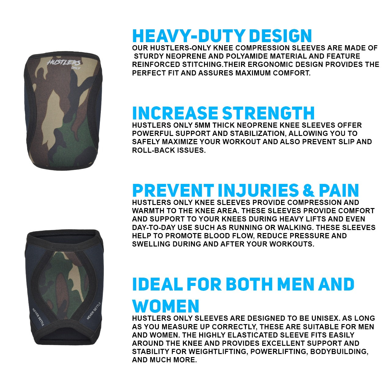 Camo Knee Sleeves 5mm For Workout | HustlersOnlyPK