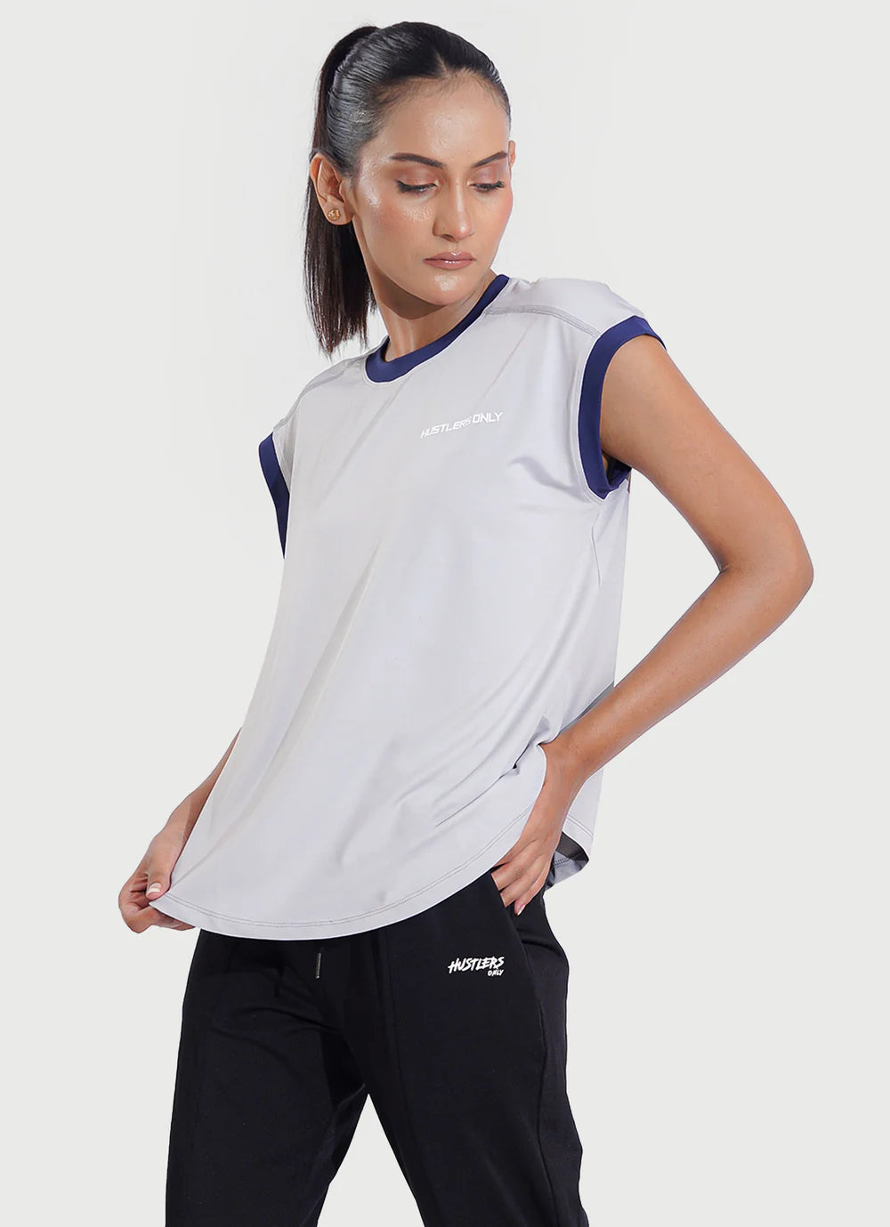 Grey Minimal Tank Shirt For Women | HustlersOnlyPK