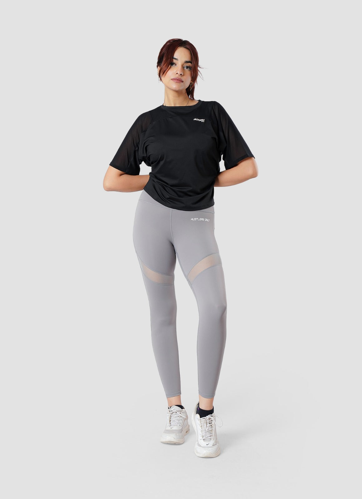 Gray Performance Mesh Leggings for Women | HustlersOnlyPK