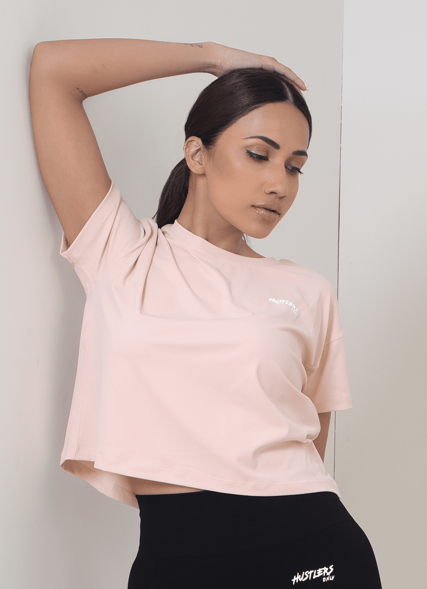 Peach Rush Crop T-Shirt for Gym | HustlersOnlyPK