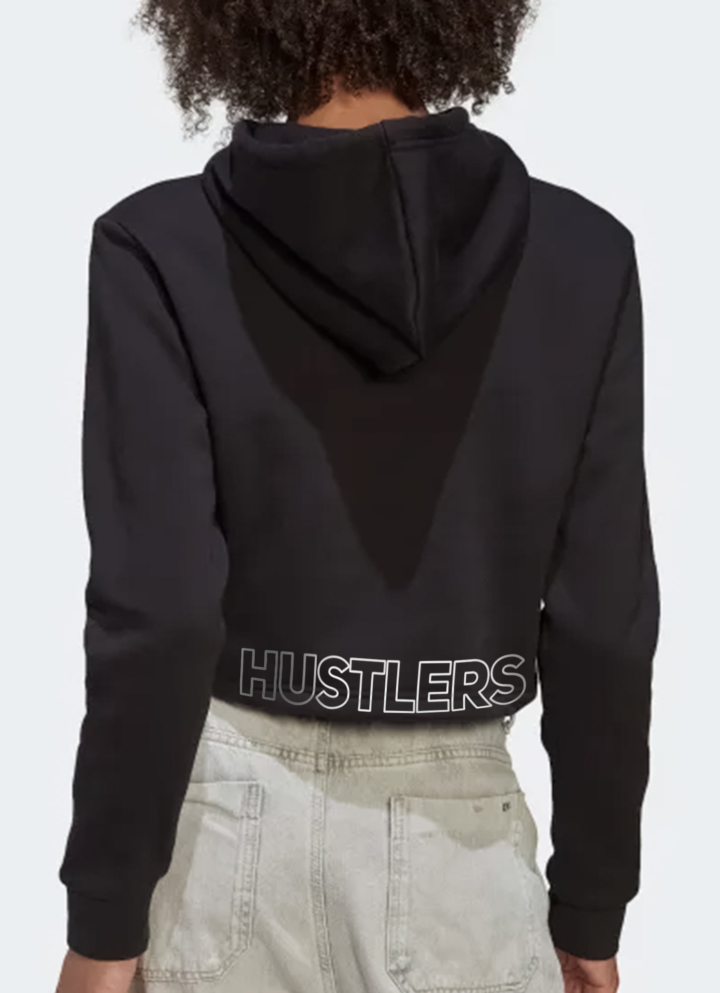 Black Training Cropped Hoodie | HustlersOnlyPK
