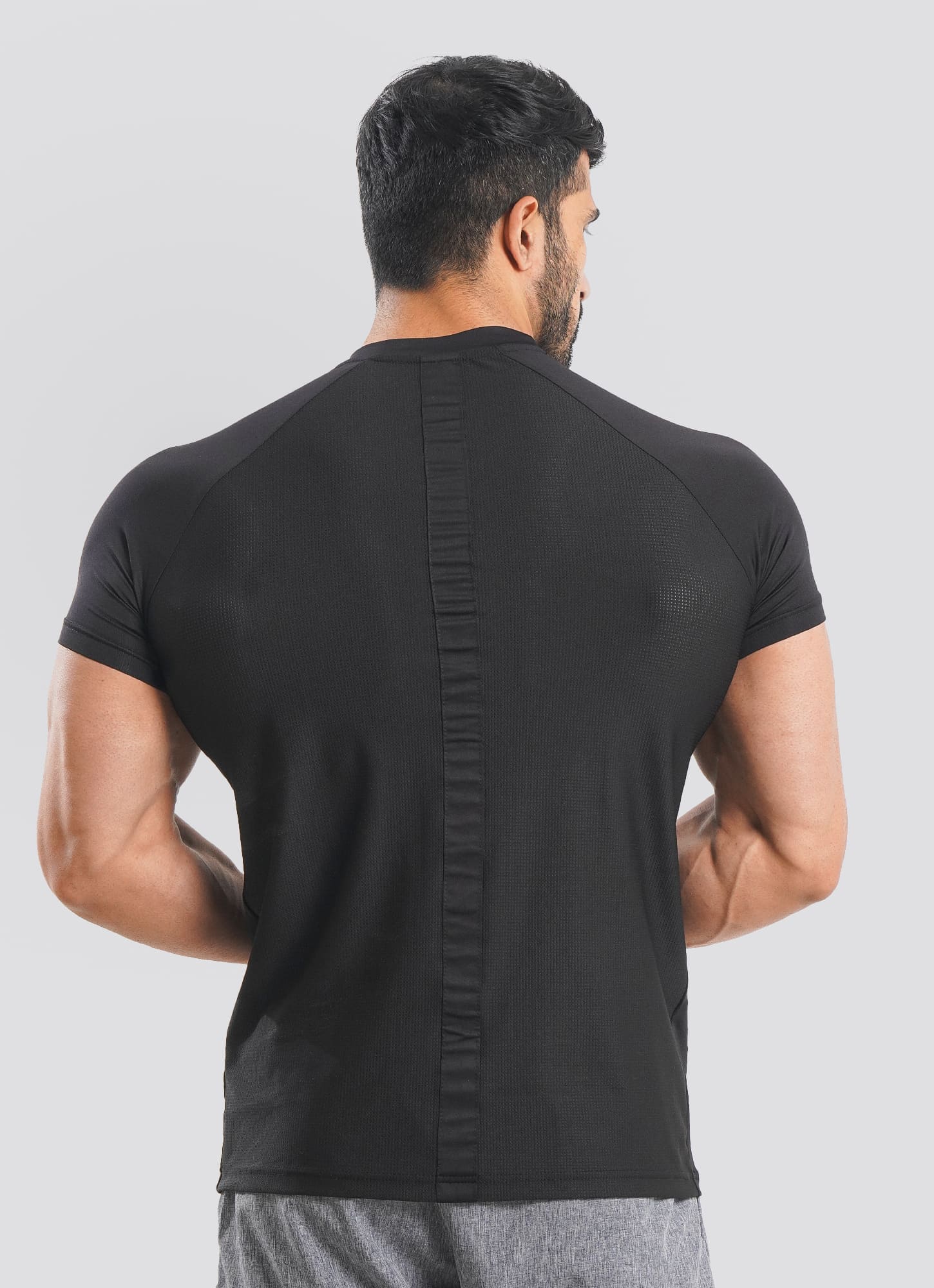 Black Utility Mesh Back T-shirt For Men | HustlersOnlyPK