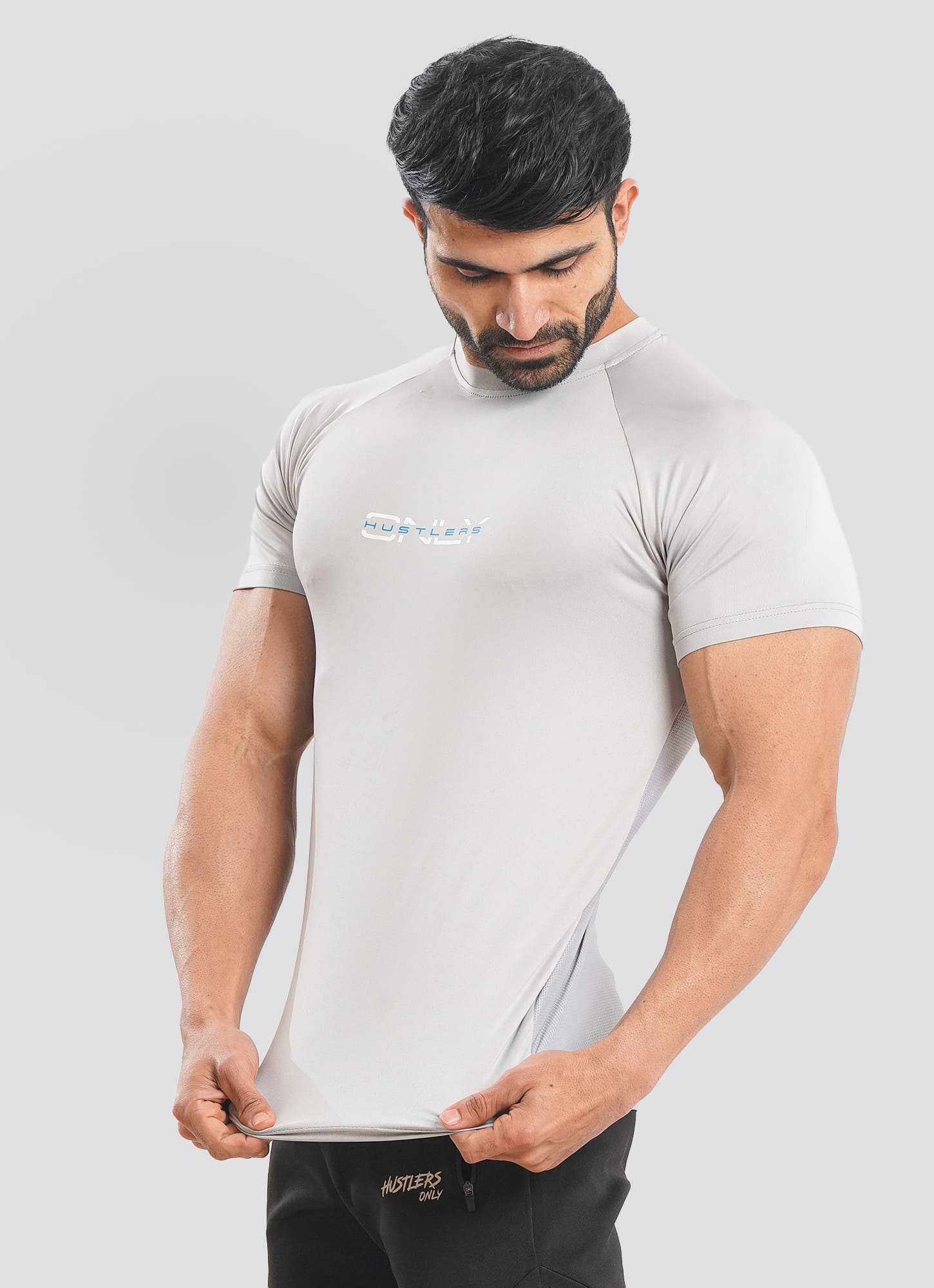 Utility Mesh Back Gray Gym T-shirt For Men | HustlersOnlyPK
