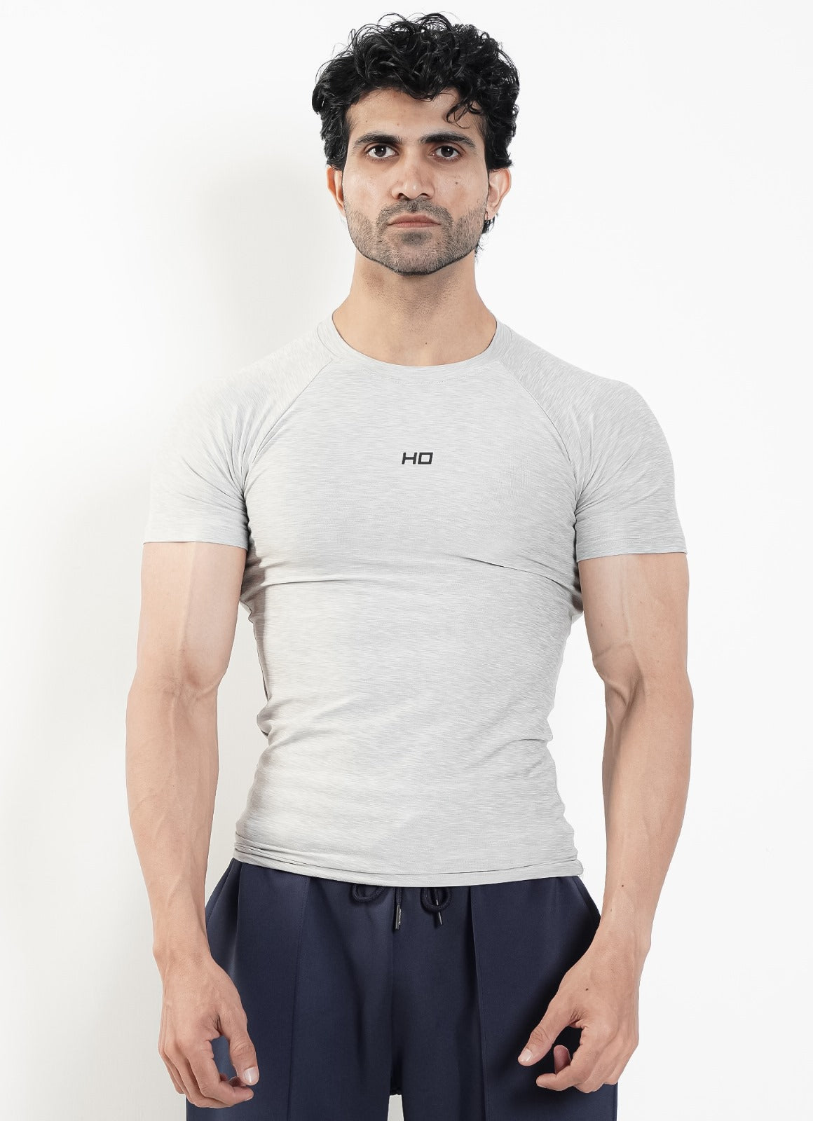 Melange Compression T-Shirt - Silver