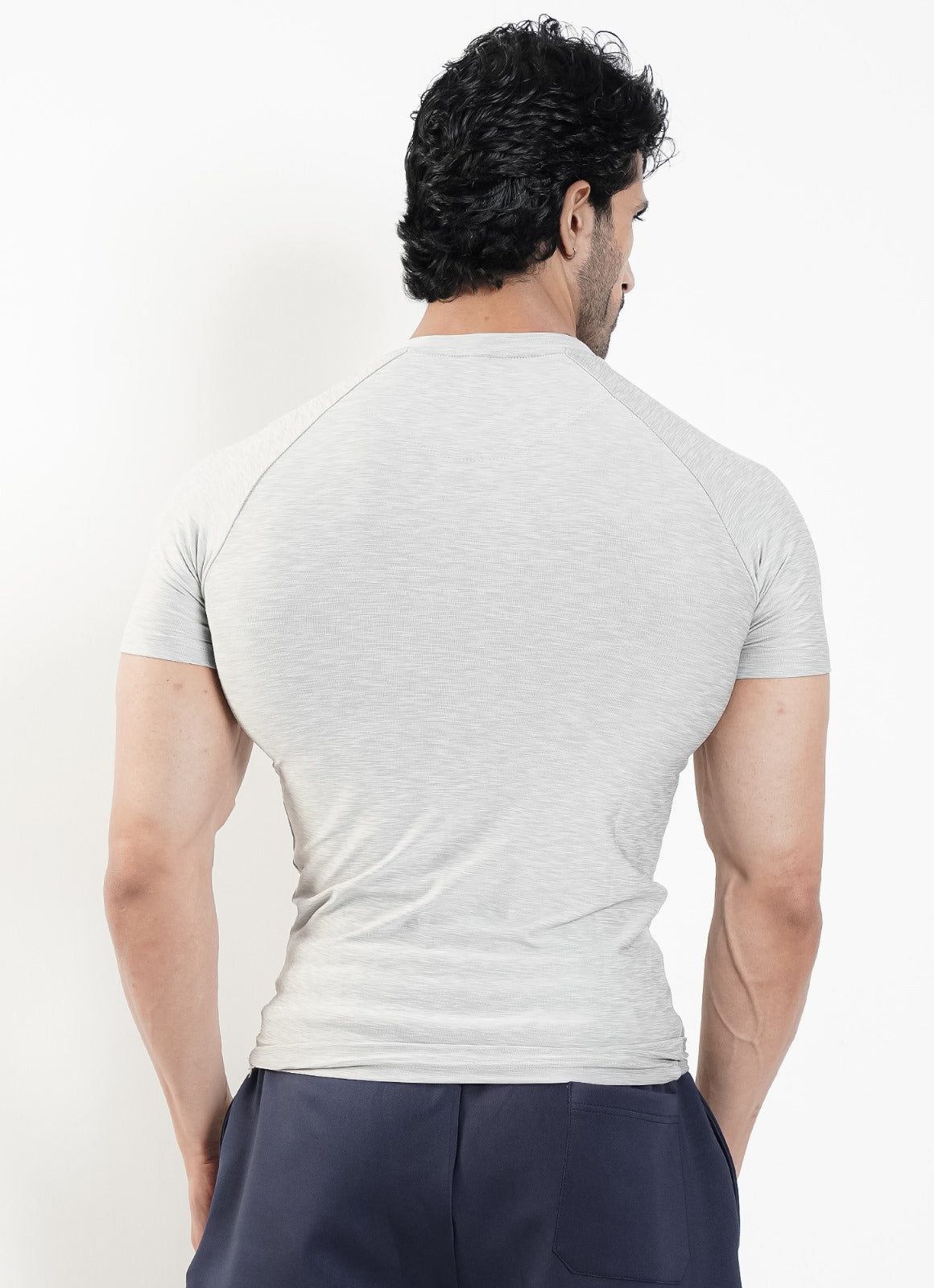 Melange Compression T-Shirt - Silver