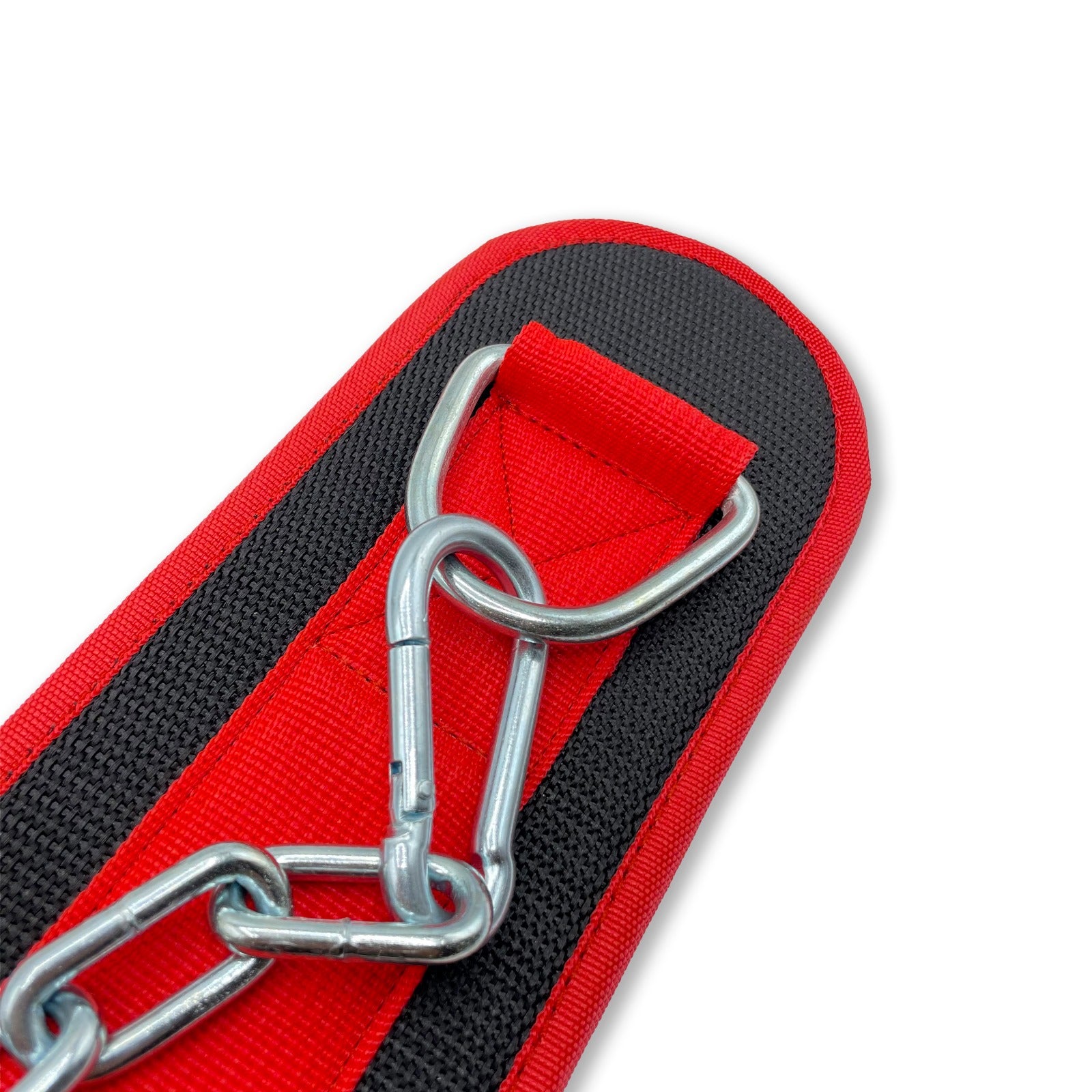 Dip Belt with Steel Chain - Red