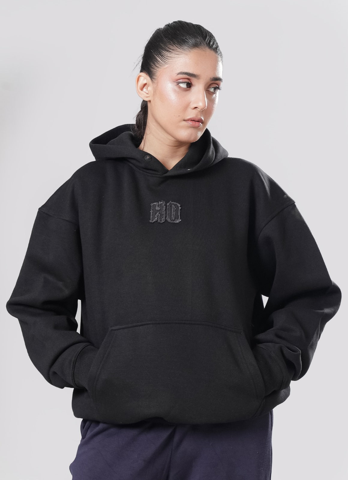 Crude Oversized Hoodie - Black