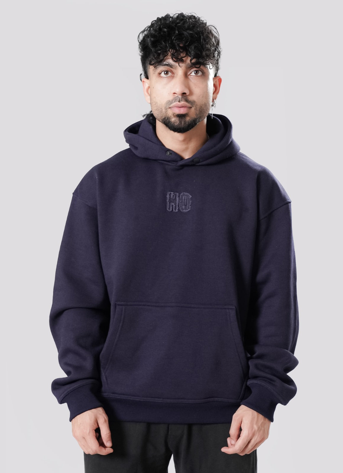 Crude Oversized Hoodie - Navy