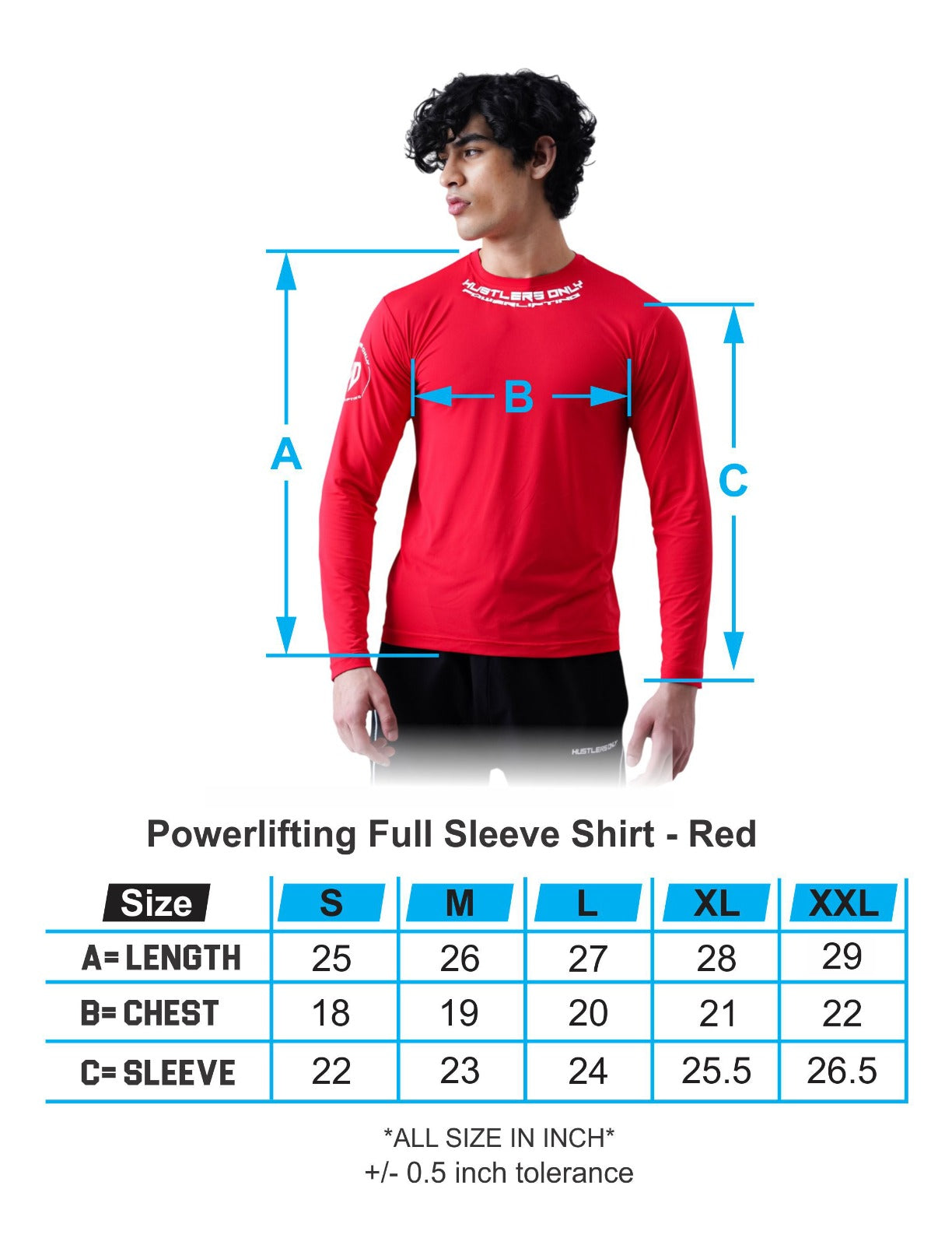 Powerlifting Full Sleeves Shirt - Red
