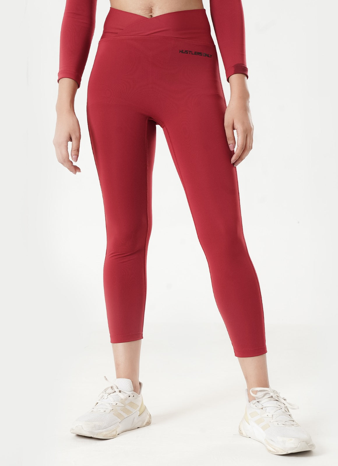Crossover Leggings - Maroon