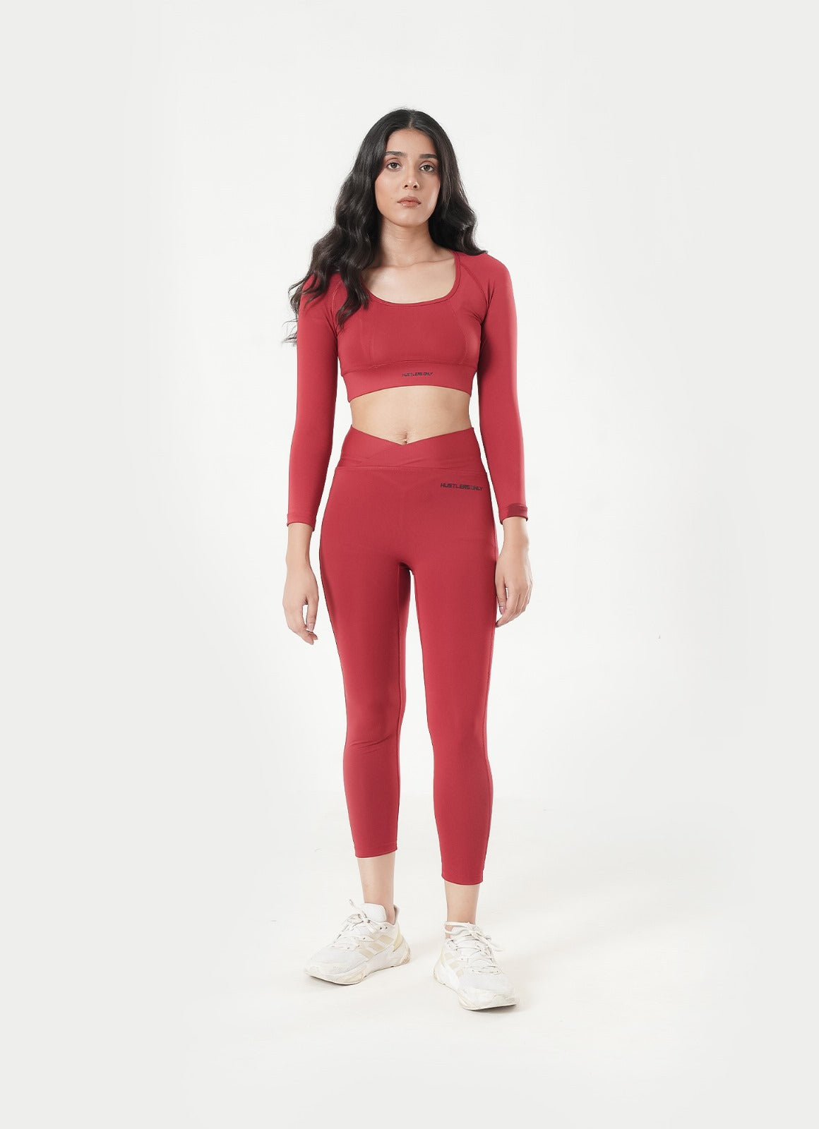 Crossover Leggings - Maroon