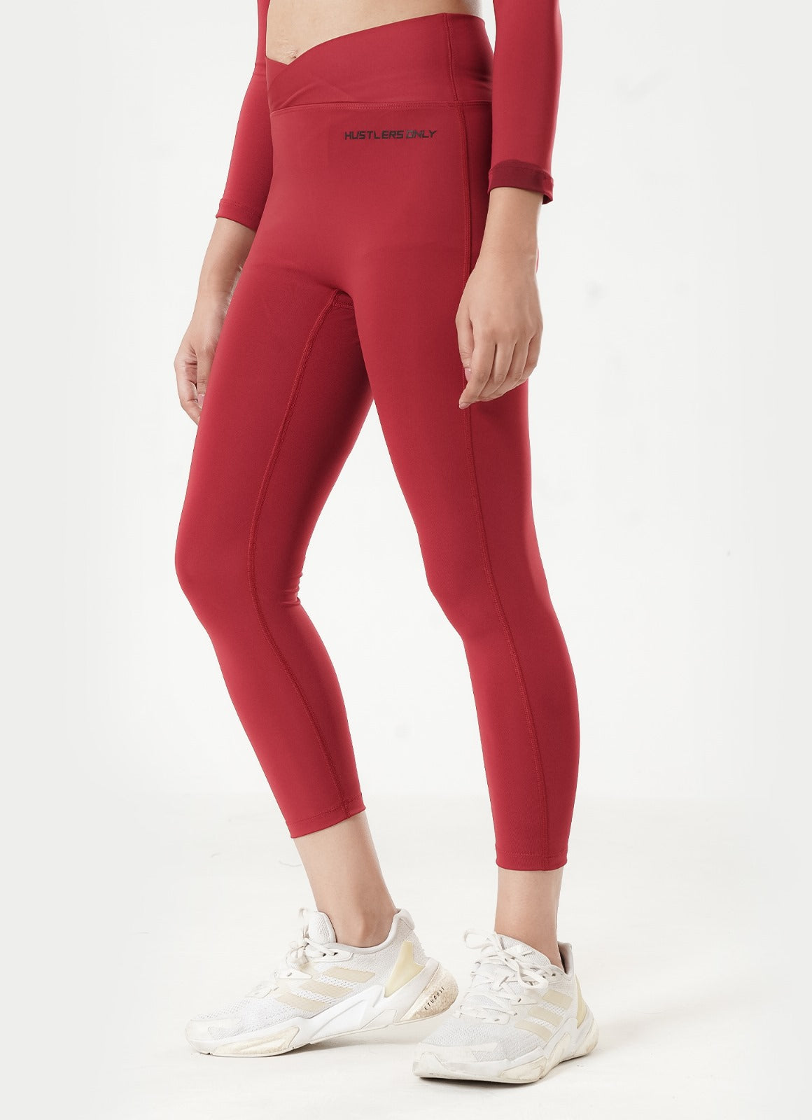 Crossover Leggings - Maroon