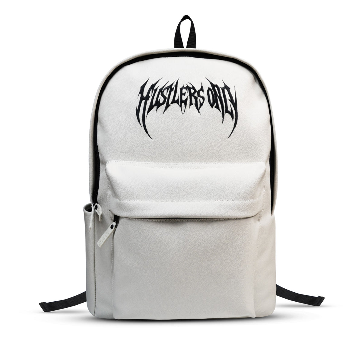 Cream laptop backpack by Hustlers Only featuring a dedicated compartment for daily work essentials