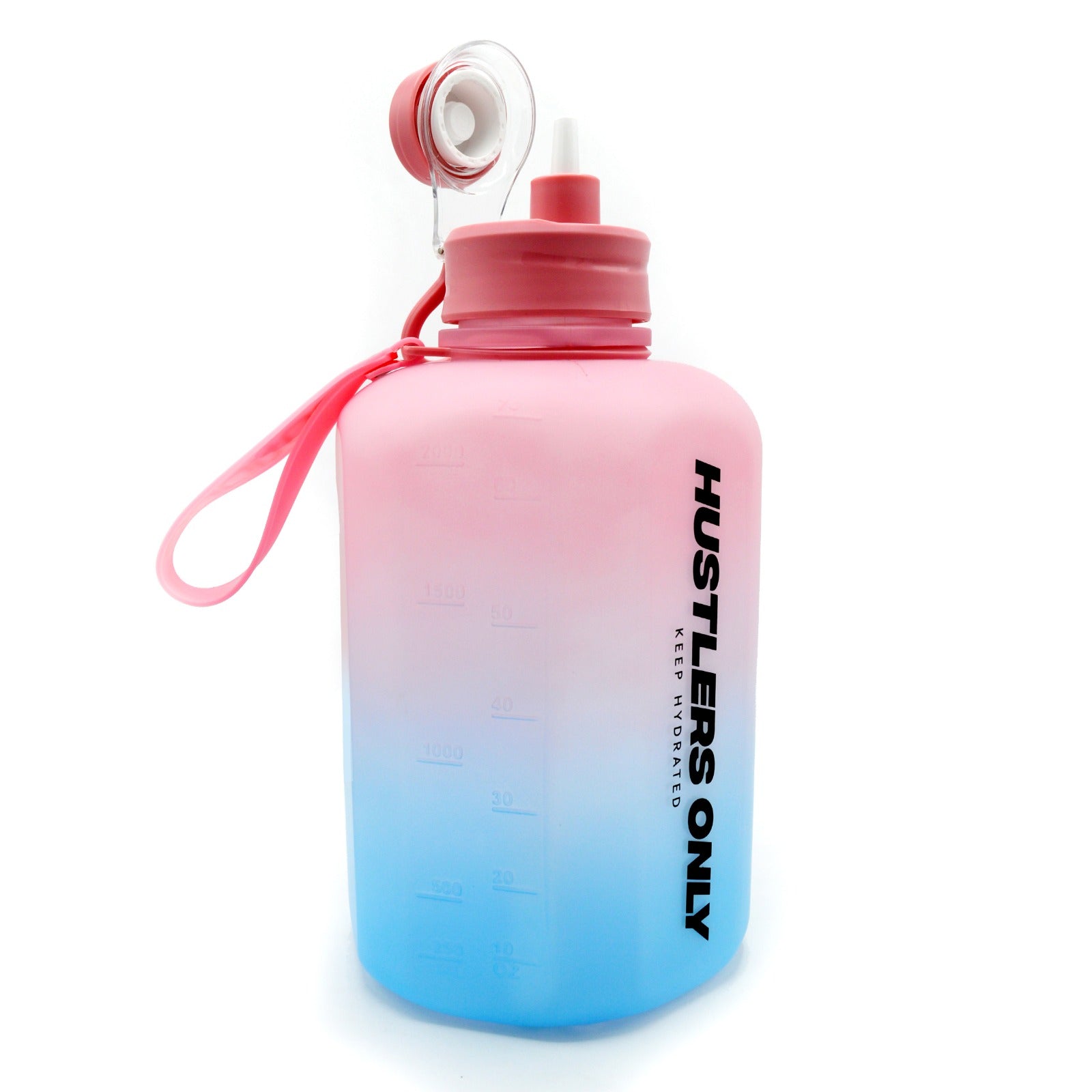 Leakproof 2.2 Litre Hydration Bottle with Straw in Pink Blue | Hustlers Only PK