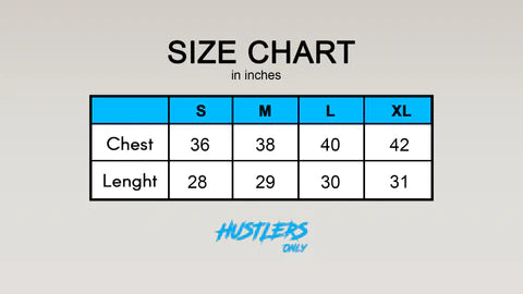 Critical Sleeveless Hoodie Sizechart | HustlersOnlyPK