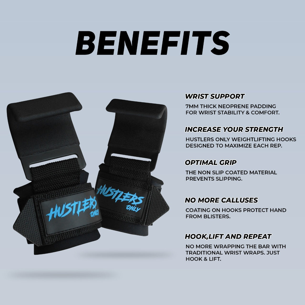 Premium Hook Grips For Power Lifting | HustlersOnlyPK