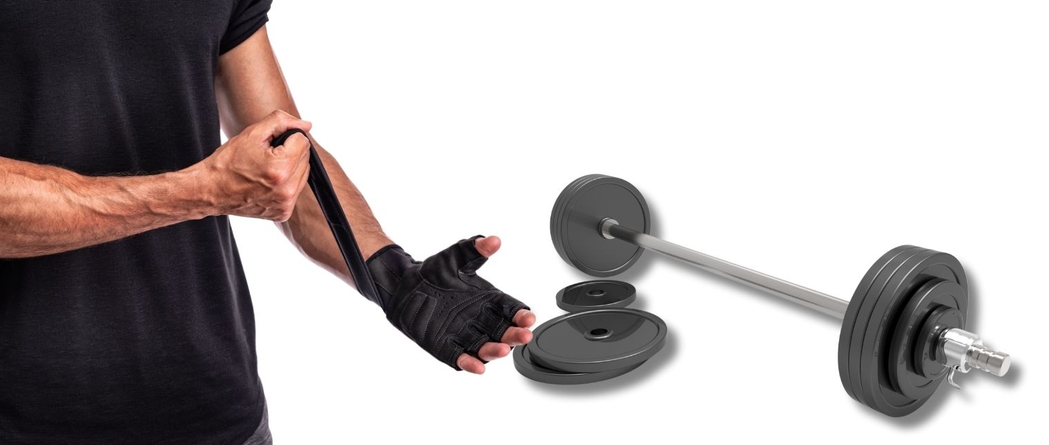 Men wearing weight lifting glove in one hand for lifting barbell | Hustlers Only PK