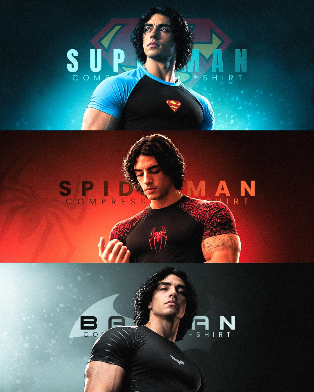 Batman, Superman and Spiderman Compression Shirts in Pakistan