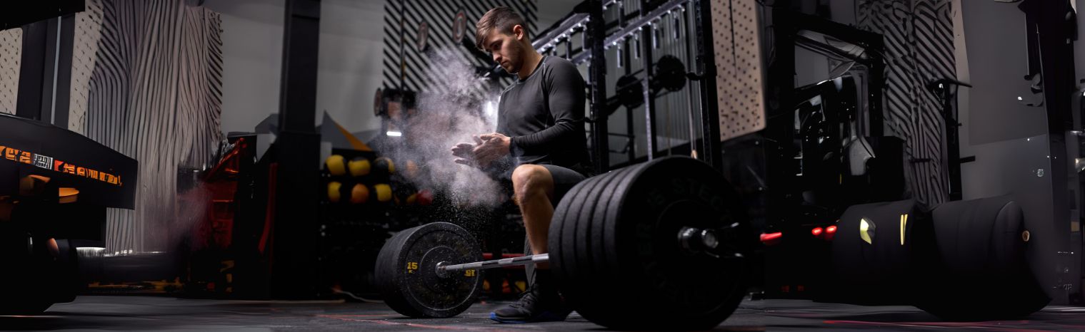 Weightlifter preparad for lift heavy Weight with Liquid Chalk Covered Hands | HustlersOnlyPK
