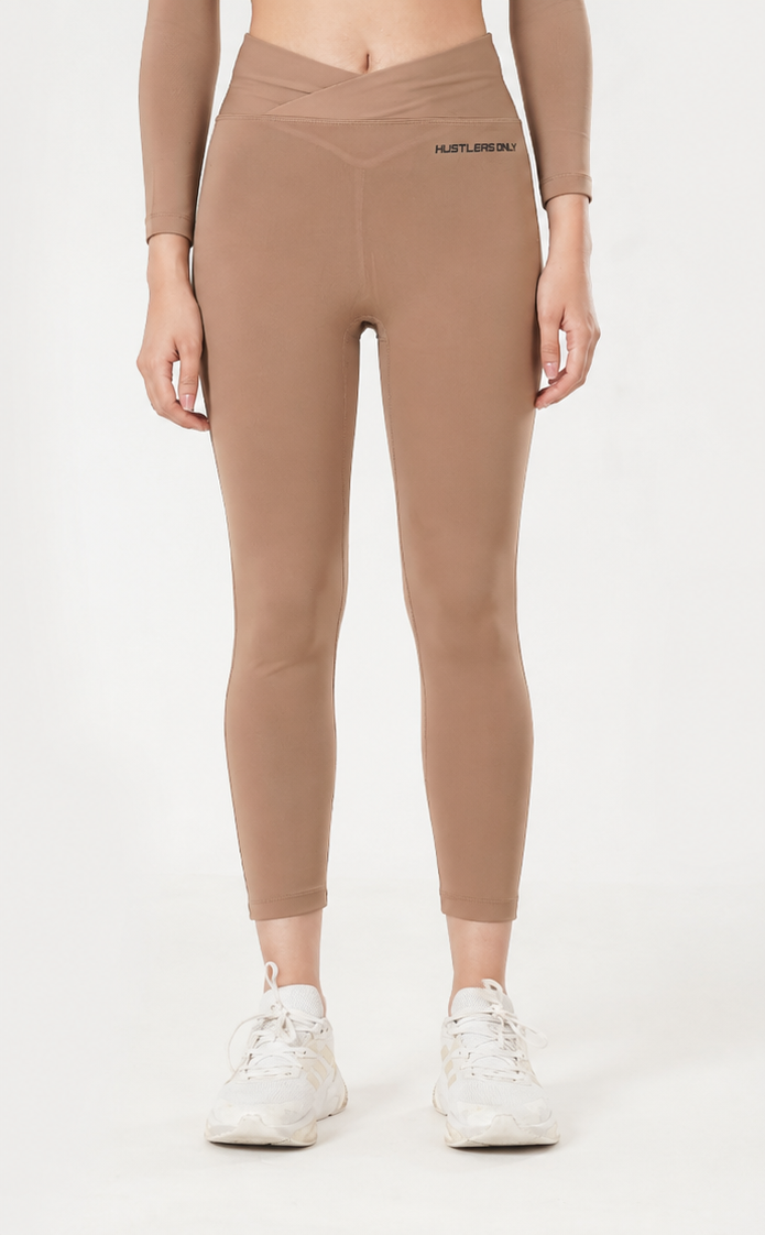 Crossover Leggings - Brown