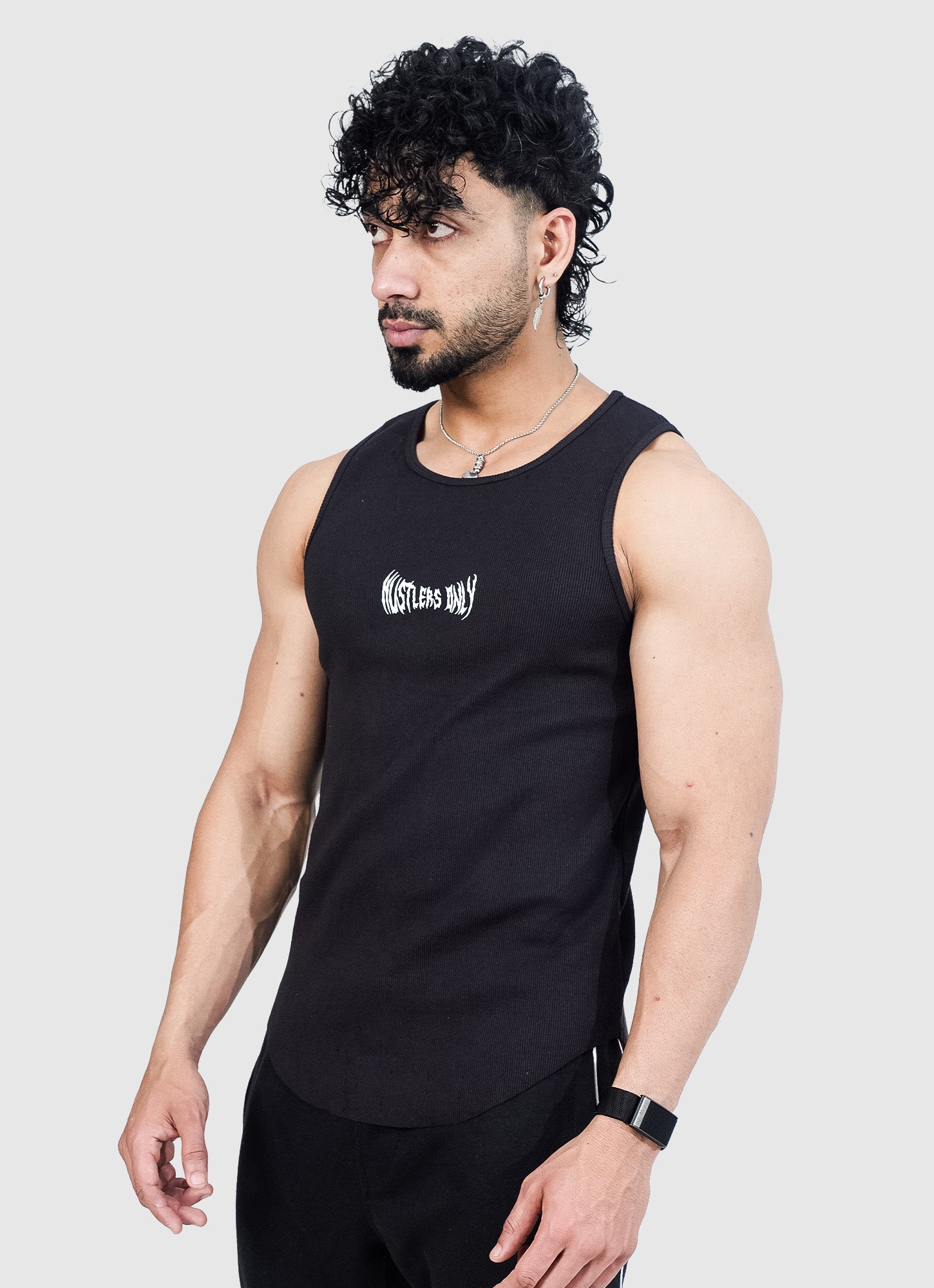 Ribbed Tank - Jet Black