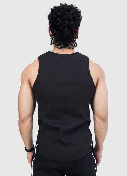 Ribbed Tank - Jet Black
