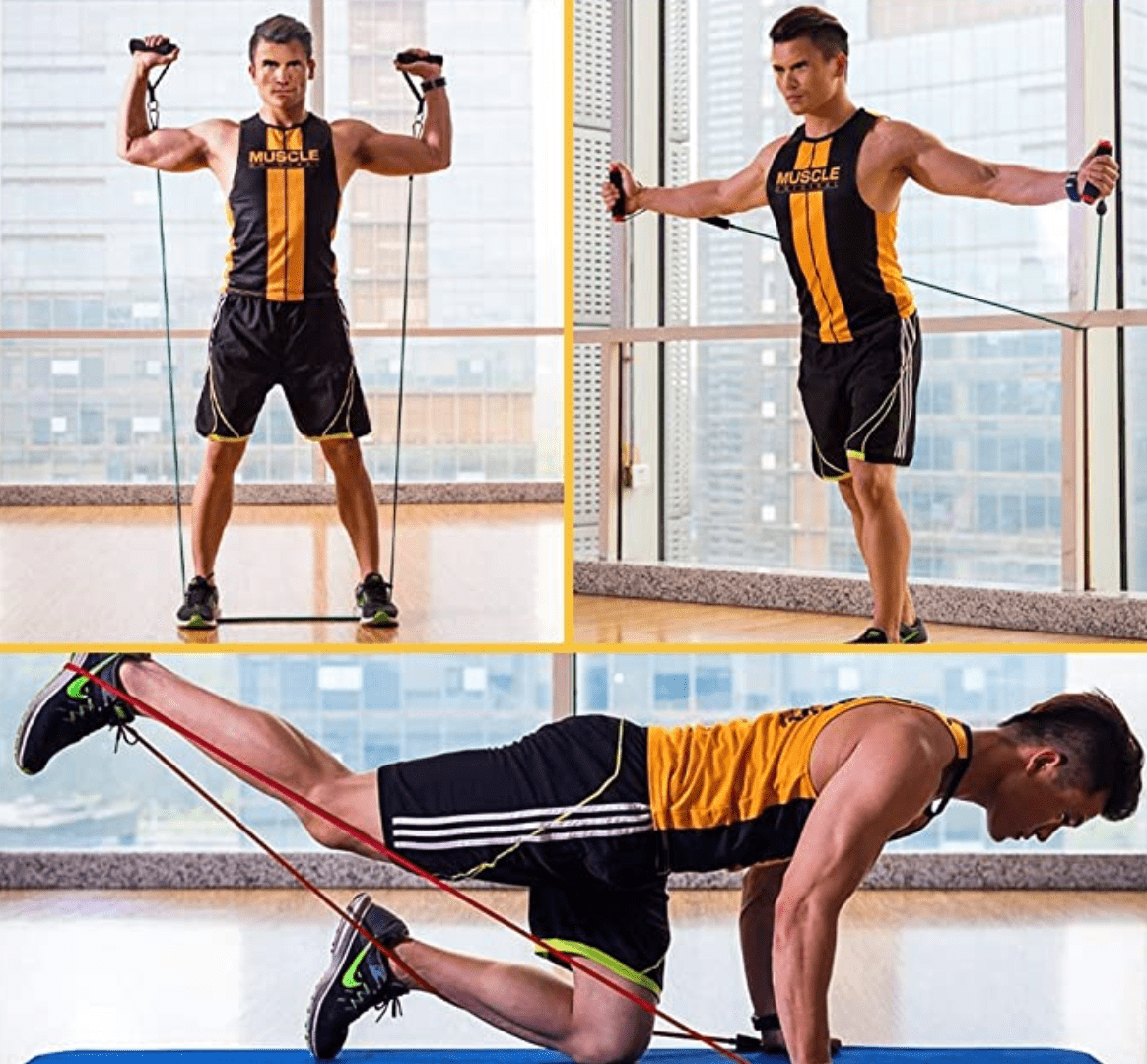11 Pieces Resistance Band Set For Men | HustlersOnlyPk