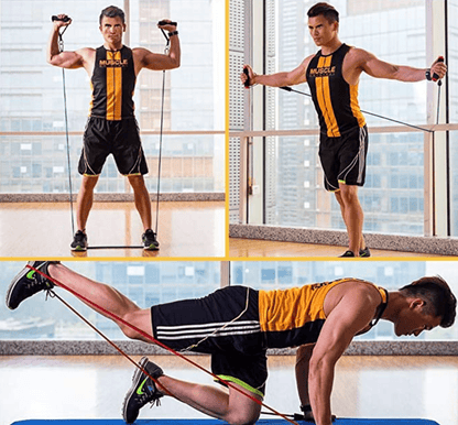 11 Pieces Resistance Band Set For Men | HustlersOnlyPk