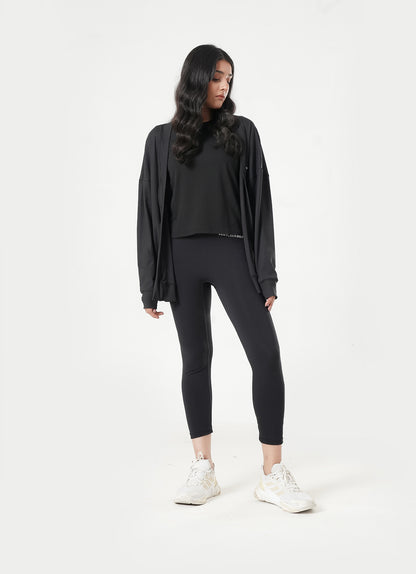 Ribbed Cardigan - Black