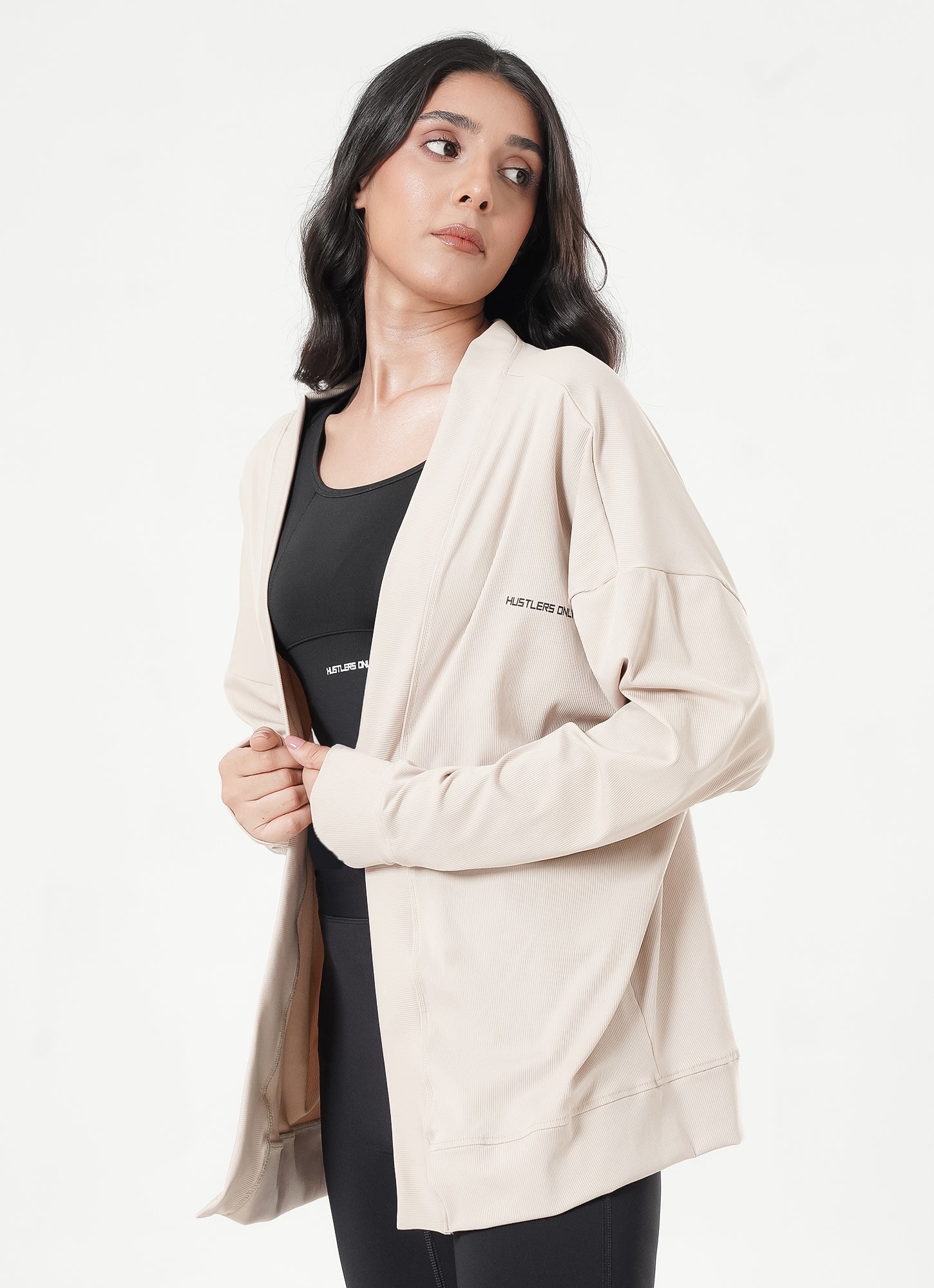 Ribbed Cardigan - Beige