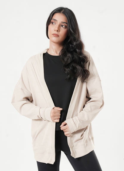 Ribbed Cardigan - Beige