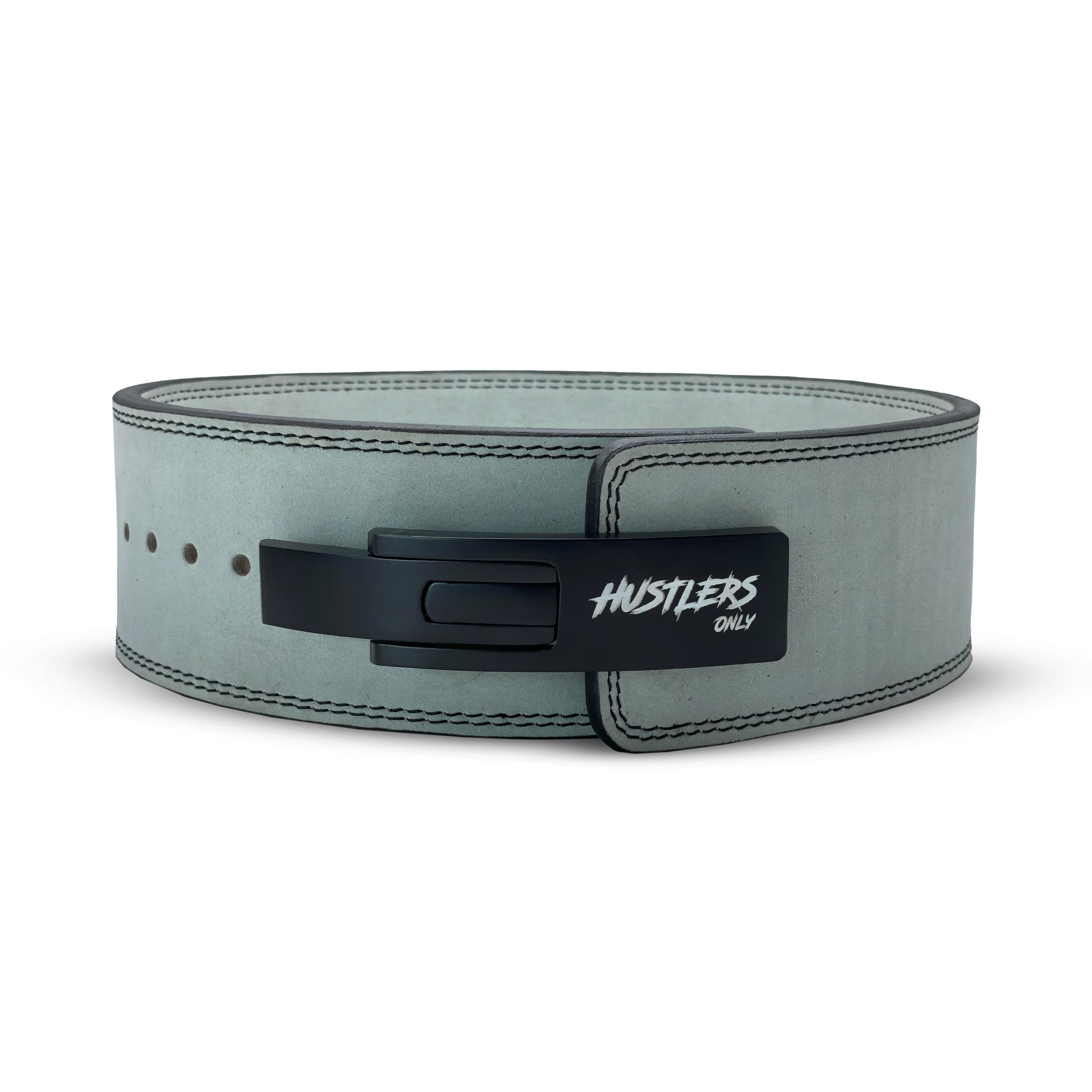 10mm Grey Suede Leather Lever Belt