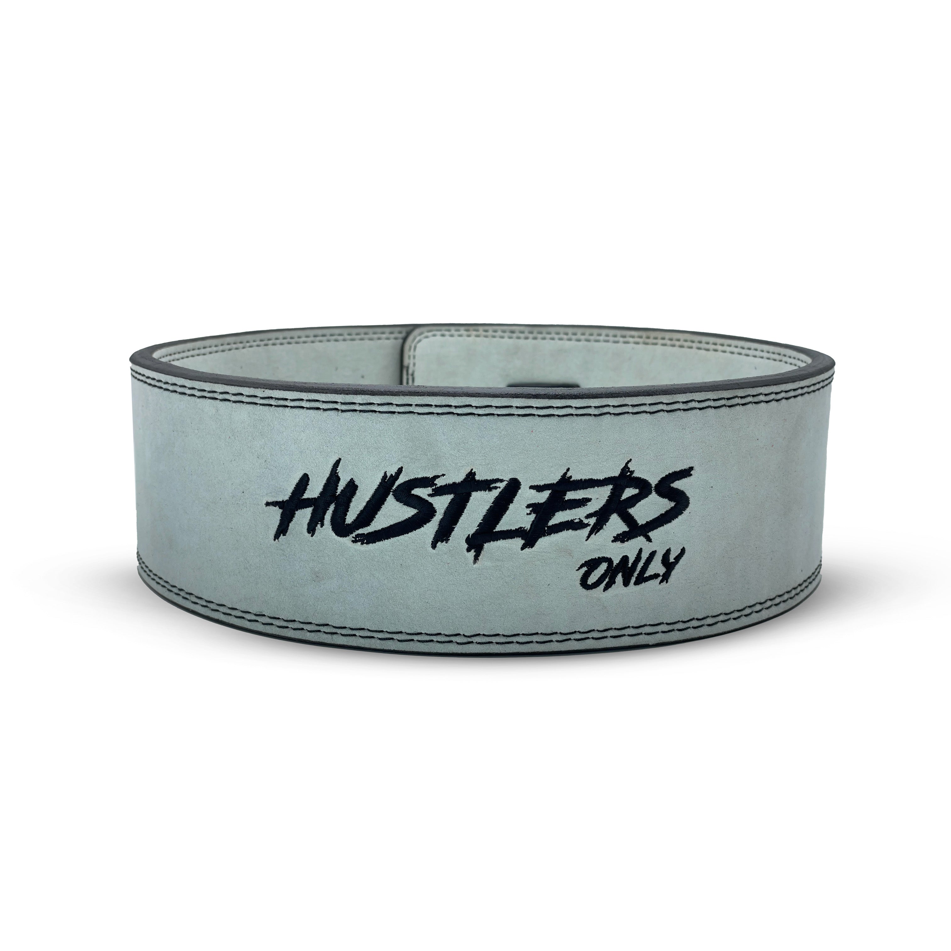 10mm Grey Suede Leather Lever Belt