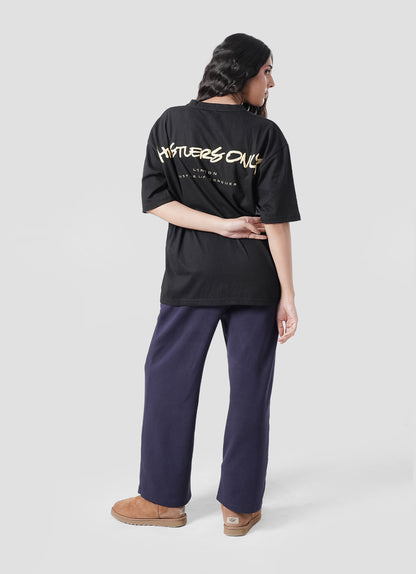 Graffiti Oversized T-Shirt - Black