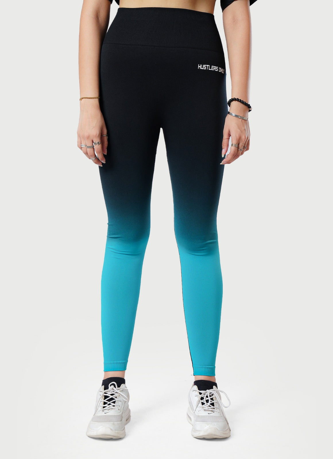 Dip Dye Seamless Leggings - Cyan