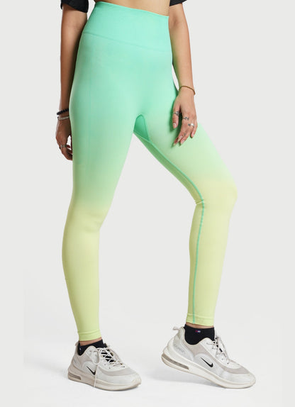 Dip Dye Seamless Leggings - Turquoise