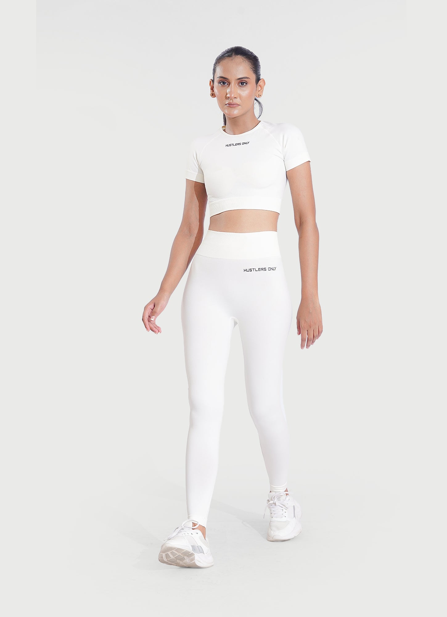 White Activate Seamless Leggings For Women | HustlersOnlyPK