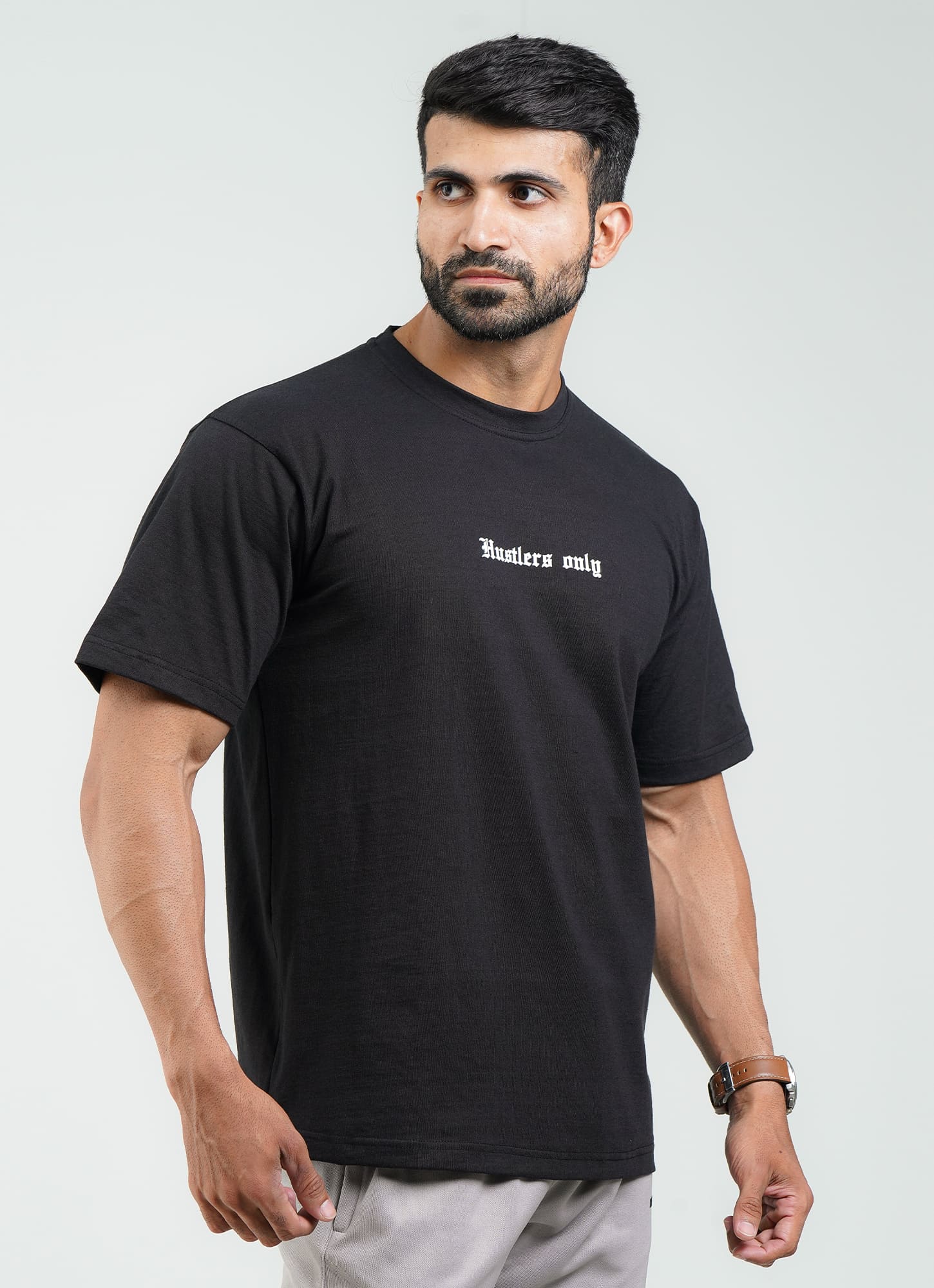 Black Balaclava Loose Fit T-Shirt For Men | HustlersOnlyPK