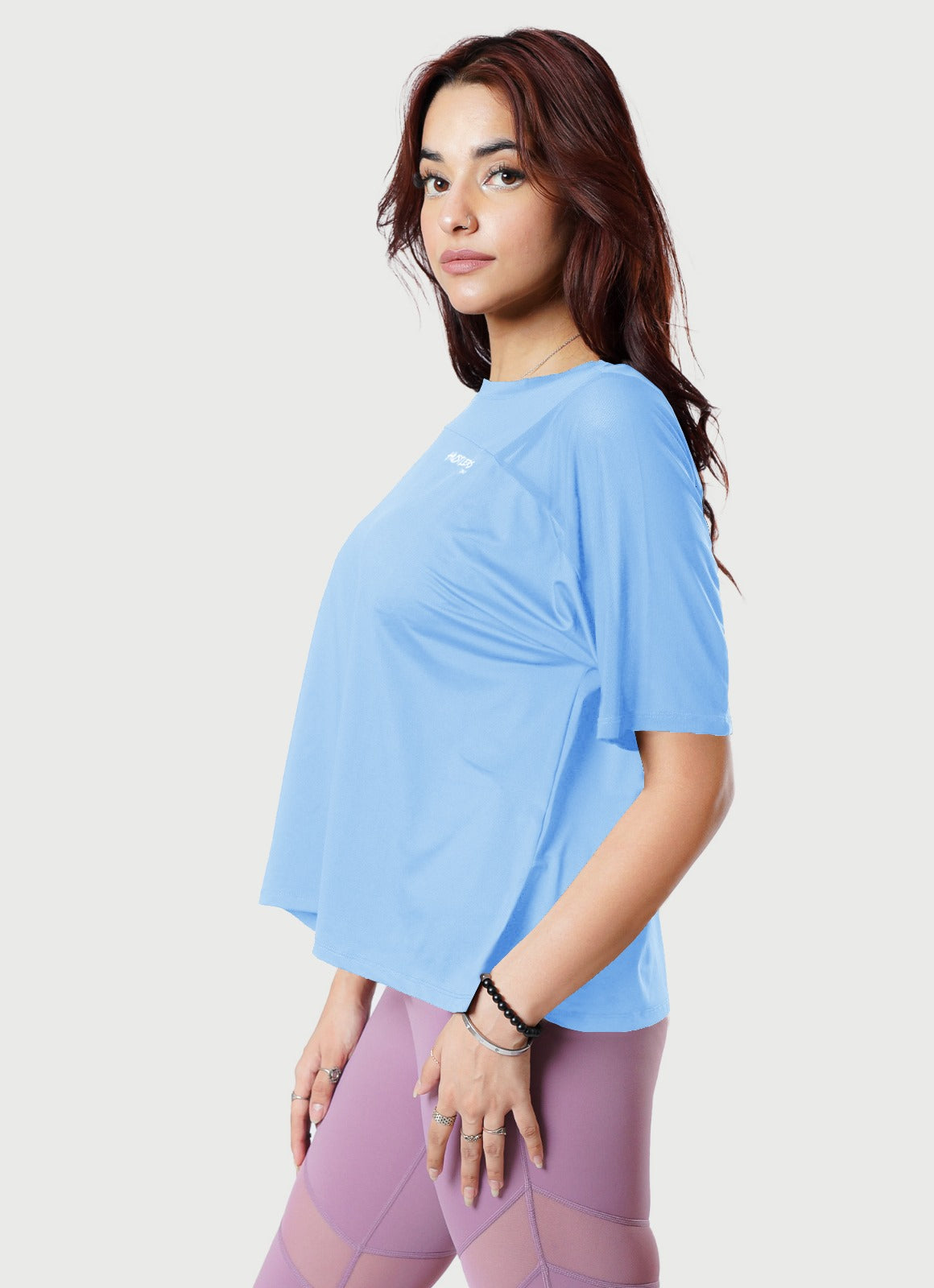 Sky Blue Breeze T Shirt With Mesh for Gym | HustlersOnlyPK