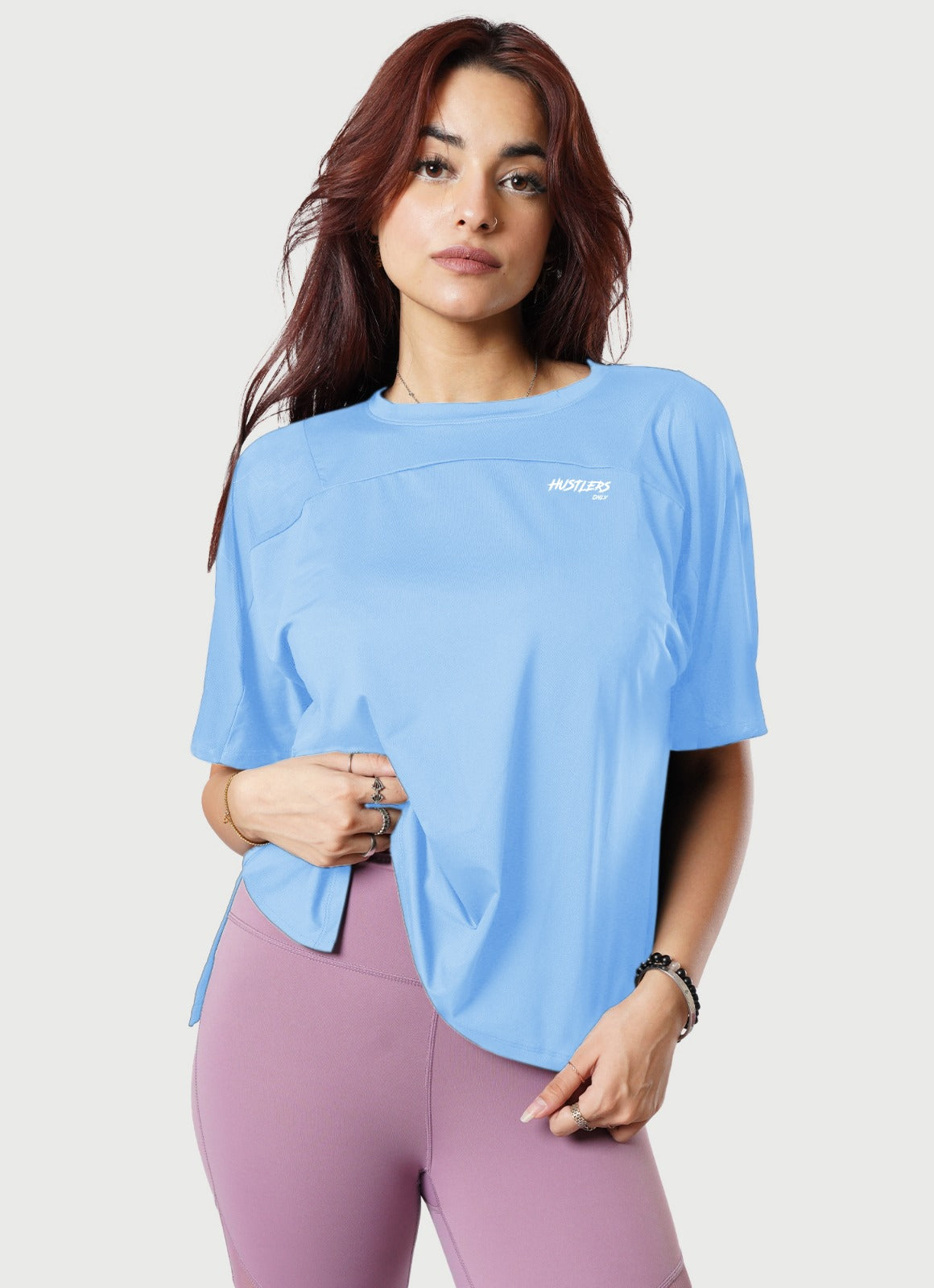 Sky Blue Breeze T Shirt With Mesh for Women | HustlersOnlyPK